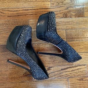Alice and Olivia rhinestone black heels
